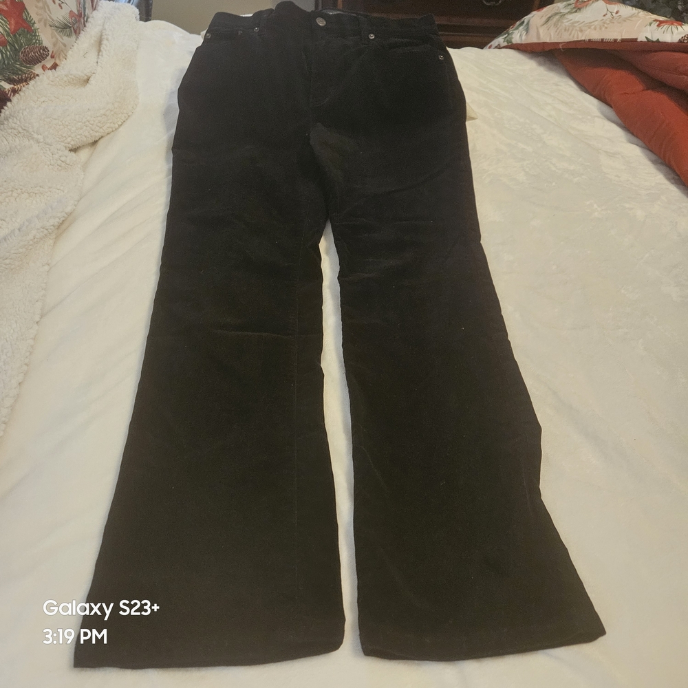 VELOUR Ralph Lauren Elegent Black Velour Pants. Perfect For Holiday Parties.